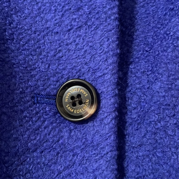 New with tags Sam Edelman Notch Collar Wool Blend Blue Pea Coat Womens Size XS - Picture 2 of 9